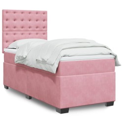 Sommier à lattes de lit avec matelas Rose 100x200 cm Velours 