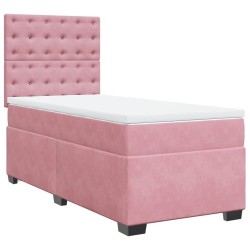 Sommier à lattes de lit avec matelas Rose 100x200 cm Velours 