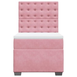 Sommier à lattes de lit avec matelas Rose 100x200 cm Velours 