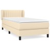 Sommier à lattes de lit et matelas Crème 90x190 cm Tissu 