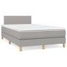 Sommier à lattes de lit et matelas gris clair 120x190 cm tissu 