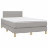 Sommier à lattes de lit et matelas gris clair 120x190 cm tissu 