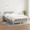Sommier à lattes de lit et matelas gris clair 120x190 cm tissu 