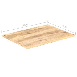 Dessus de table Bois de manguier solide 15-16 mm 90x60 cm 
