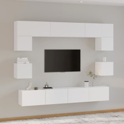 Ensemble de meubles TV 8 pcs Blanc Bois d'ingénierie 