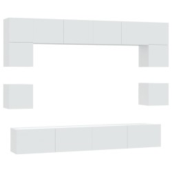 Ensemble de meubles TV 8 pcs Blanc Bois d'ingénierie 