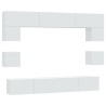Ensemble de meubles TV 8 pcs Blanc Bois d'ingénierie 