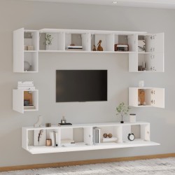 Ensemble de meubles TV 8 pcs Blanc Bois d'ingénierie 