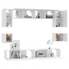 Ensemble de meubles TV 8 pcs Blanc Bois d'ingénierie 