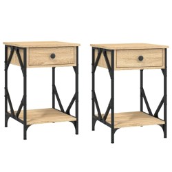 Tables de chevet 2pcs chêne sonoma 40x42x60cm bois d'ingénierie 