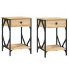 Tables de chevet 2pcs chêne sonoma 40x42x60cm bois d'ingénierie 