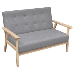 Ensemble de canapés 2 pcs Tissu Gris clair 