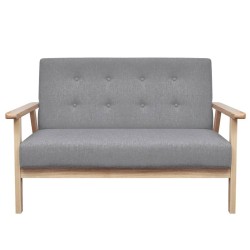 Ensemble de canapés 2 pcs Tissu Gris clair 