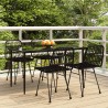 Ensemble à manger de jardin 5 pcs Noir Résine tressée 