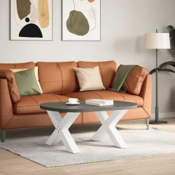 Pieds de table basse en forme de X, 2 pièces, blanc, 70 x (42-43) cm, acier 