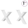 Pieds de table basse en forme de X, 2 pièces, blanc, 70 x (42-43) cm, acier 