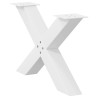 Pieds de table basse en forme de X, 2 pièces, blanc, 70 x (42-43) cm, acier 