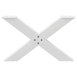 Pieds de table basse en forme de X, 2 pièces, blanc, 70 x (42-43) cm, acier 