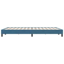 Cadre de lit sans matelas bleu foncé 140x220 cm velours 