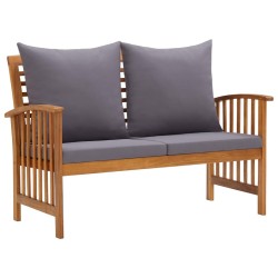 Salon de jardin 4 pcs avec coussins Bois d'acacia solide 