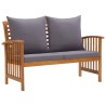 Salon de jardin 4 pcs avec coussins Bois d'acacia solide 