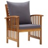 Salon de jardin 4 pcs avec coussins Bois d'acacia solide 
