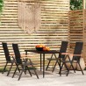 Ensemble à manger de jardin 5 pcs Noir 
