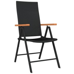 Ensemble à manger de jardin 5 pcs Noir 