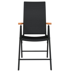 Ensemble à manger de jardin 5 pcs Noir 