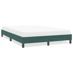 Cadre de lit sans matelas vert foncé 140x220 cm velours 