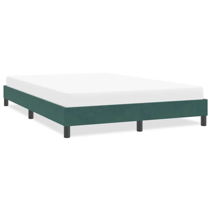 Cadre de lit sans matelas vert foncé 140x220 cm velours Cadre de lit sans matelas vert foncé 140x220 cm velours