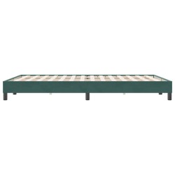 Cadre de lit sans matelas vert foncé 140x220 cm velours 