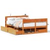 Cadre de lit sans matelas cire marron 140x200cm bois pin massif 