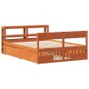 Cadre de lit sans matelas cire marron 140x200cm bois pin massif 
