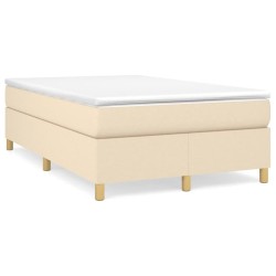 Sommier à lattes de lit avec matelas Crème 120x200 cm Tissu 