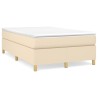 Sommier à lattes de lit avec matelas Crème 120x200 cm Tissu 
