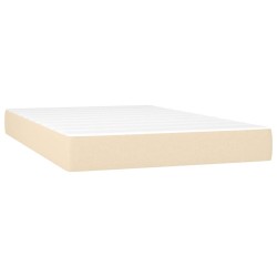 Sommier à lattes de lit avec matelas Crème 120x200 cm Tissu 
