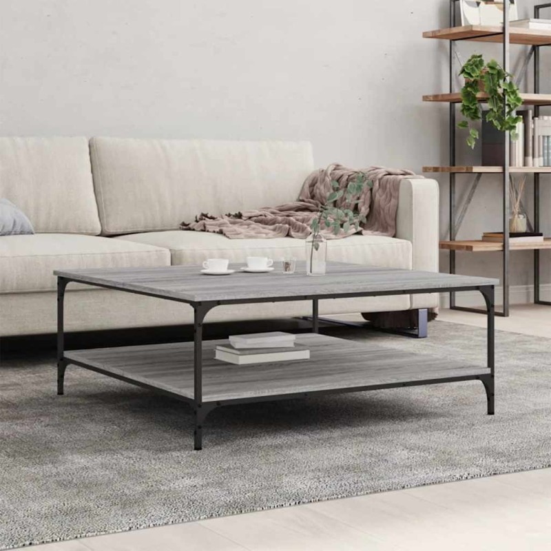 Table basse sonoma gris 100x100x40 cm bois d'ingénierie Table basse sonoma gris 100x100x40 cm bois d'ingénierie