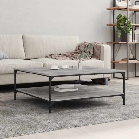 Table basse sonoma gris 100x100x40 cm bois d'ingénierie 