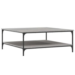 Table basse sonoma gris 100x100x40 cm bois d'ingénierie 