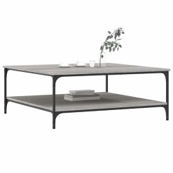 Table basse sonoma gris 100x100x40 cm bois d'ingénierie 