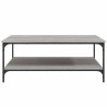 Table basse sonoma gris 100x100x40 cm bois d'ingénierie 