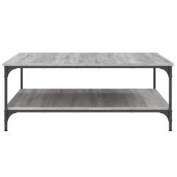 Table basse sonoma gris 100x100x40 cm bois d'ingénierie 