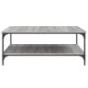 Table basse sonoma gris 100x100x40 cm bois d'ingénierie 