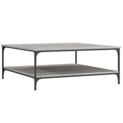 Table basse sonoma gris 100x100x40 cm bois d'ingénierie 
