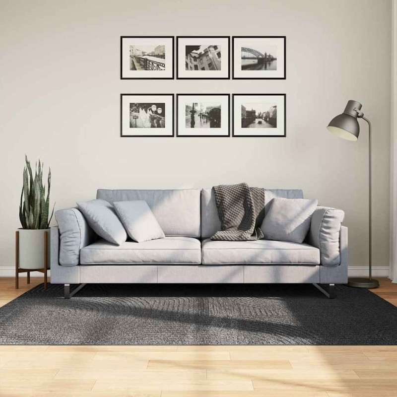 Tapis IZA poils courts style scandinave anthracite 140x200 cm 