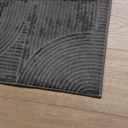 Tapis IZA poils courts style scandinave anthracite 140x200 cm 