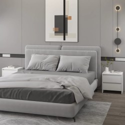 Tables de chevet 2 pcs blanc 45x34,5x44,5 cm bois d’ingénierie 