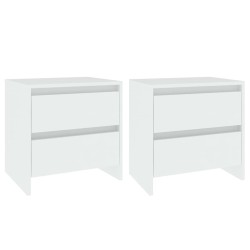 Tables de chevet 2 pcs blanc 45x34,5x44,5 cm bois d’ingénierie 