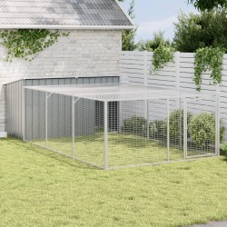 Niche pour chien avec cour anthracite 197x396x110 cm 
